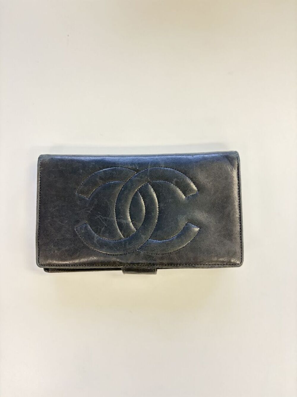 Chanel Black Lambskin Timeless CC Long Bifold Wallet
